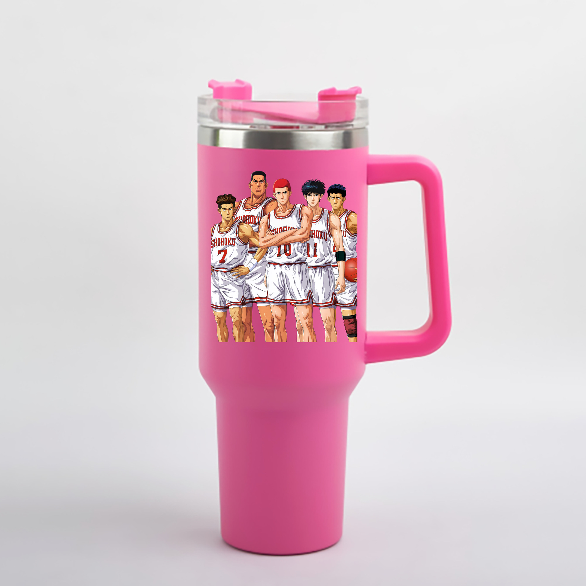 （画像用） SLAM DUNK／スラムダンク 1200mL車用タンブラー - クリスタルステッカー（プラスチックストロー付き）